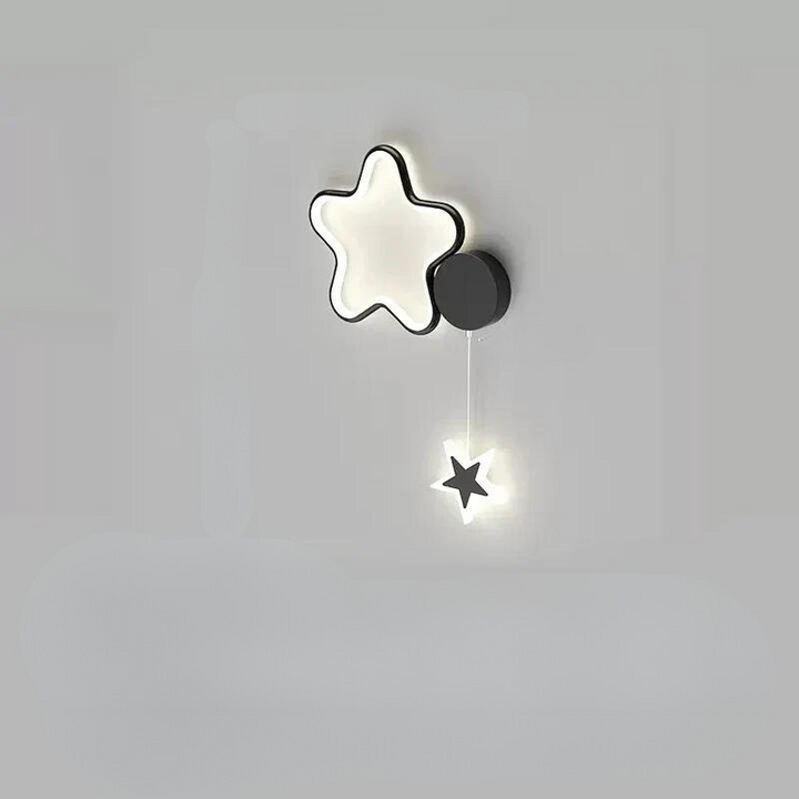 LumiDroom - Magisk Vegglampe med Stjerner og Måne Luvikno