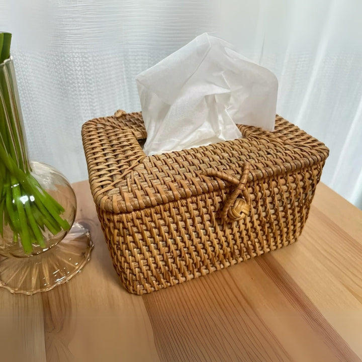 Woven Rattan Tissue Holder | Luvikno