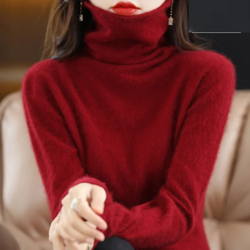 Luvik | Kasmirneule Naiset Pehmeä korkea kaulusneule, Lämmin & Luksusdesign