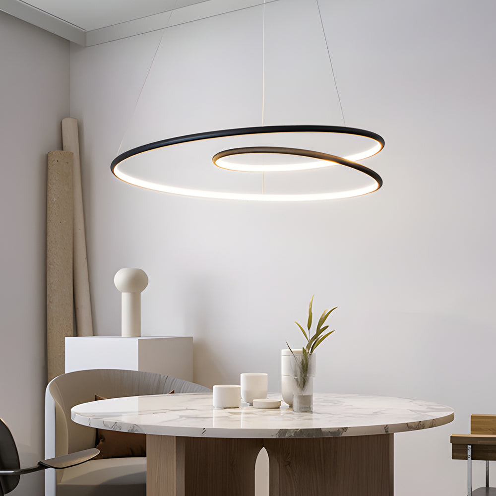 Moderne LED Dimmbar Pendellampe - Høydejusterbar Taklampe for Spisestue & Stue | Luvikno