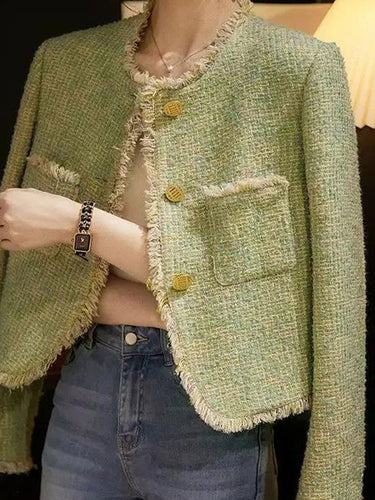 Luvik | Stilig Rund Hals Tweed Jakke