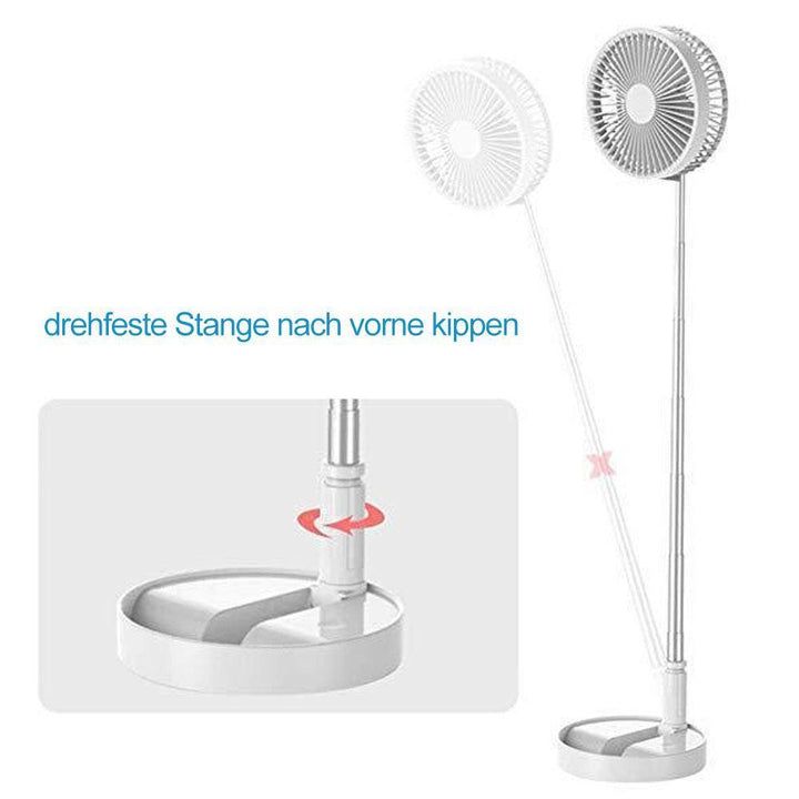 Teleskop sammenleggbar USB-ladbar vifte | Luvikno