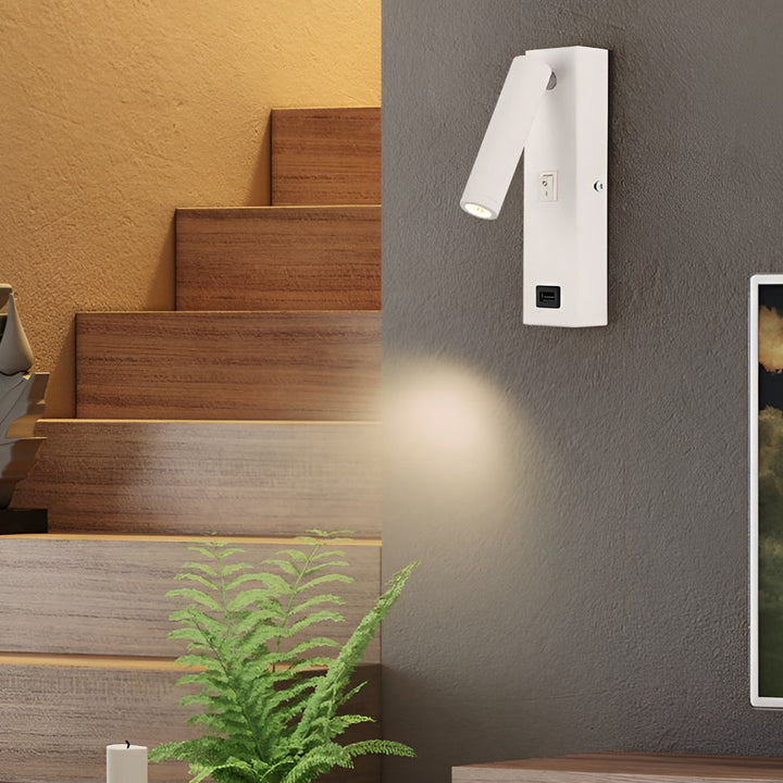 Luvikno | ArtiLicht Luksus Vegglampe med Justerbar LED og USB Ladeport