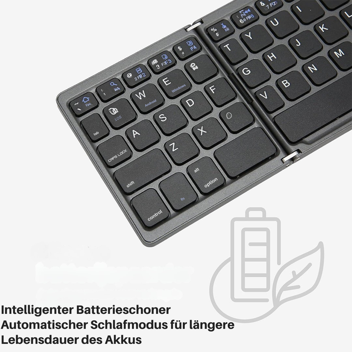 Luvikno | Sammenleggbar Bluetooth-tastatur med berøringsplate | Bærbart trådløst mini-tastatur for Windows, Mac, iOS og Android