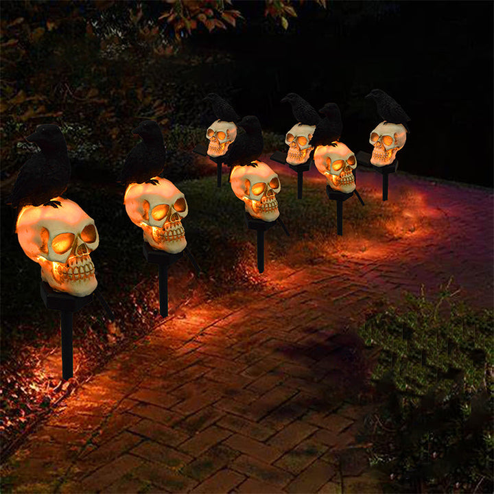 Luvikno | Halloween Solenergisk Hodeskalle Kråke Dekorative Lys