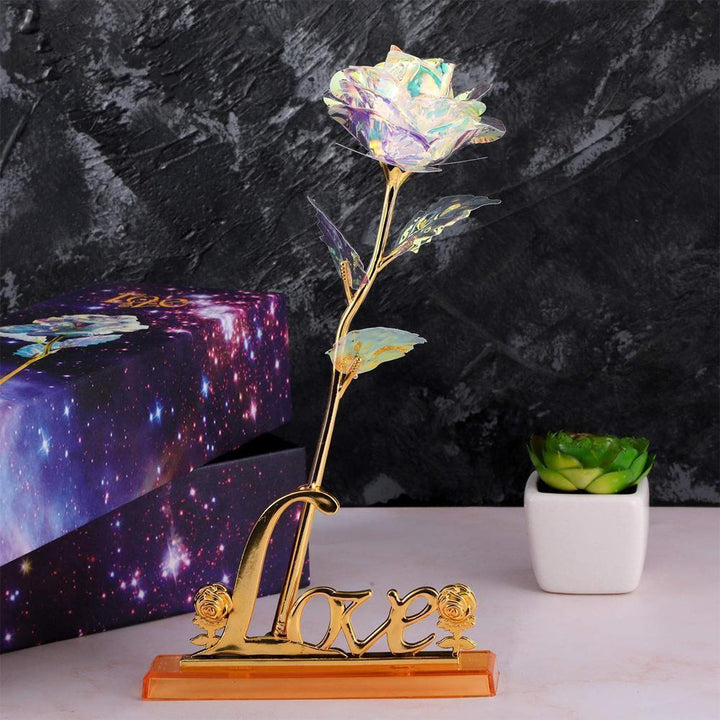 Fargerik Galaxy Rose med Kjærlighet | Luvikno