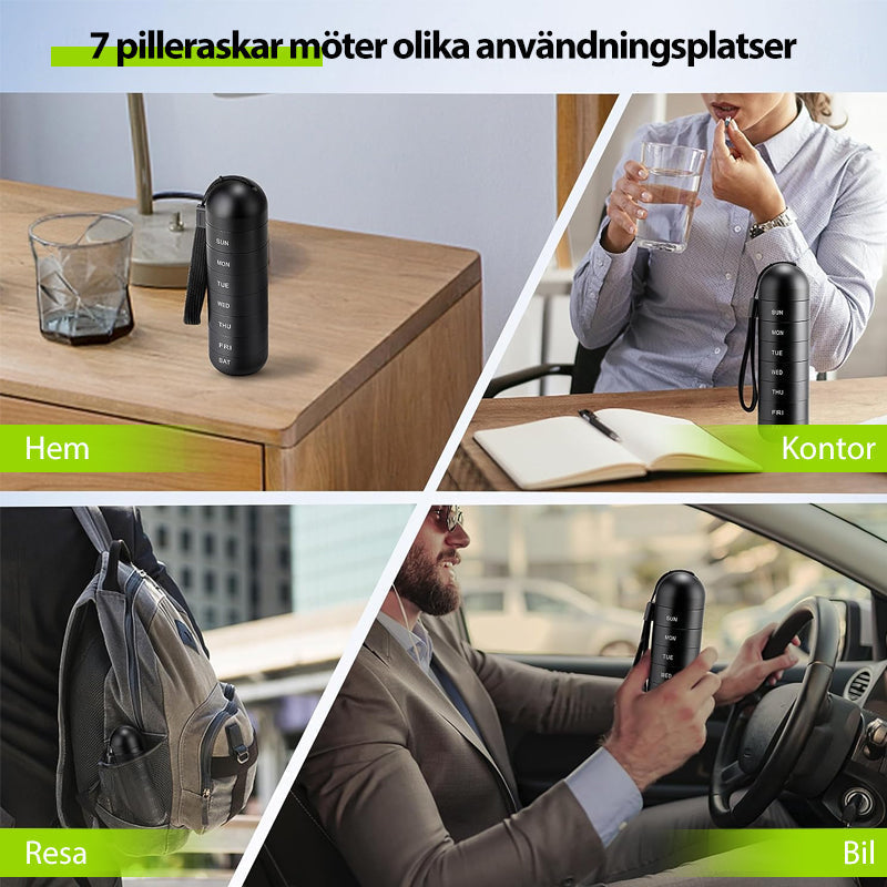 Luvikno | 7-dagers bærbar pilleboks for reise
