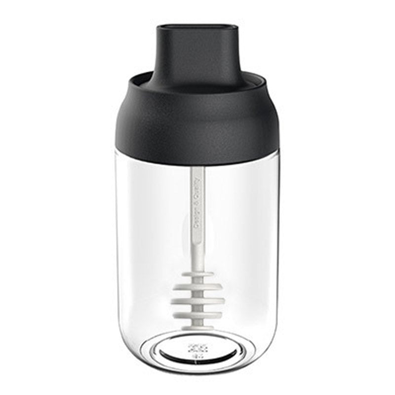 Glass condimentskrukke med skje | Luvikno