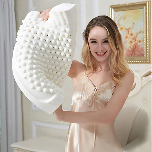 EcoNeck Comfort | 100% Naturlatex Ortopediskpute - for Nakke Smerte - Komfortabel og Støttende Pute - Bedre Søvn - Velvære Luvikno