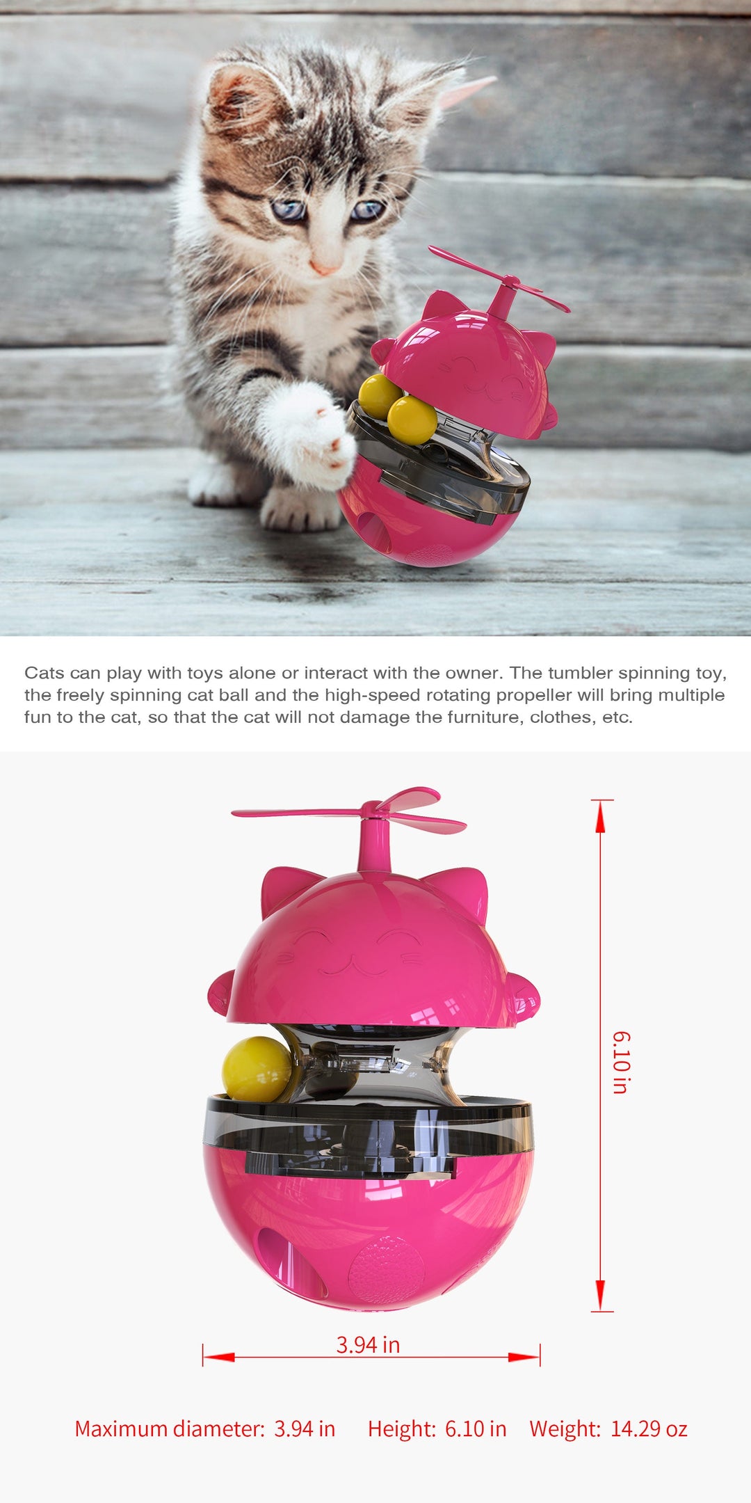 Whirlwind Lucky‑Cat Godbit‑fordelende Leketøy / For Katter Luvikno