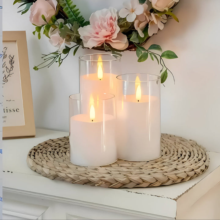 3D Flicker Flammeløs Lys Sett | Luvikno