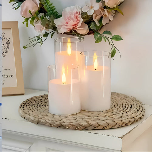 3D Flicker Flammeløs Lys Sett | Luvikno