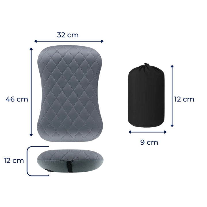 Ergonomisk nakke støtte – Oppblåsbar og lett – Lindrer nakkesmerter – Kompakt for fly og tog Luvikno