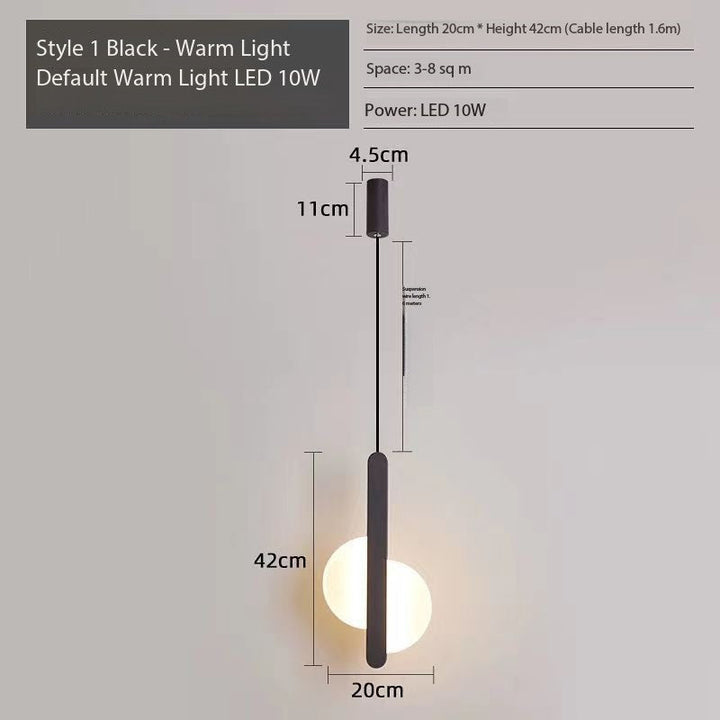 Moderne Minimalistisk Sengside Pendellampe Luvikno