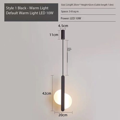 Moderne Minimalistisk Sengside Pendellampe Luvikno