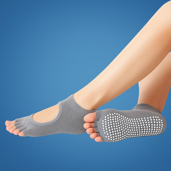 Slip Yoga Grip Socks – Åpen Tå & Pustende – Gummiert Såle for Kvinner – Stabilitet Balanse Komfort i Yoga & Pilates Luvikno
