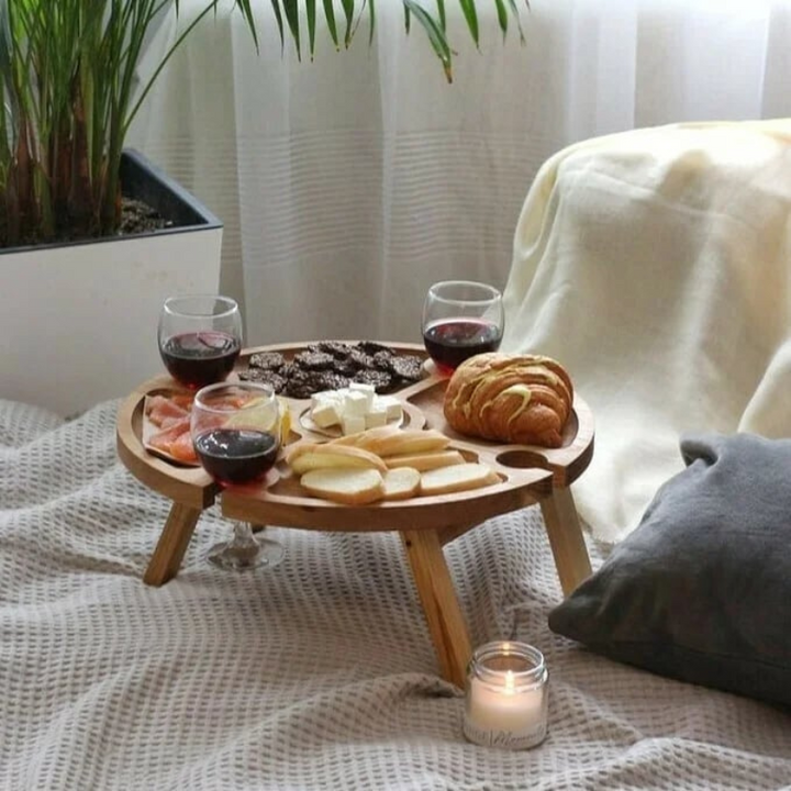 WineNest - Stilig Sammenleggbart Piknikbord for Vin Luvikno