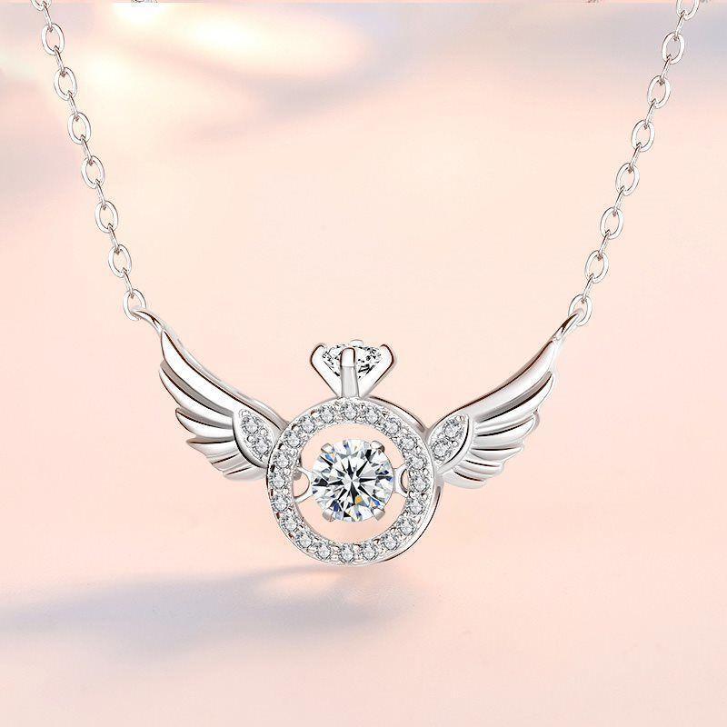 Luvikno | Engelving Rhinestone Halskjede