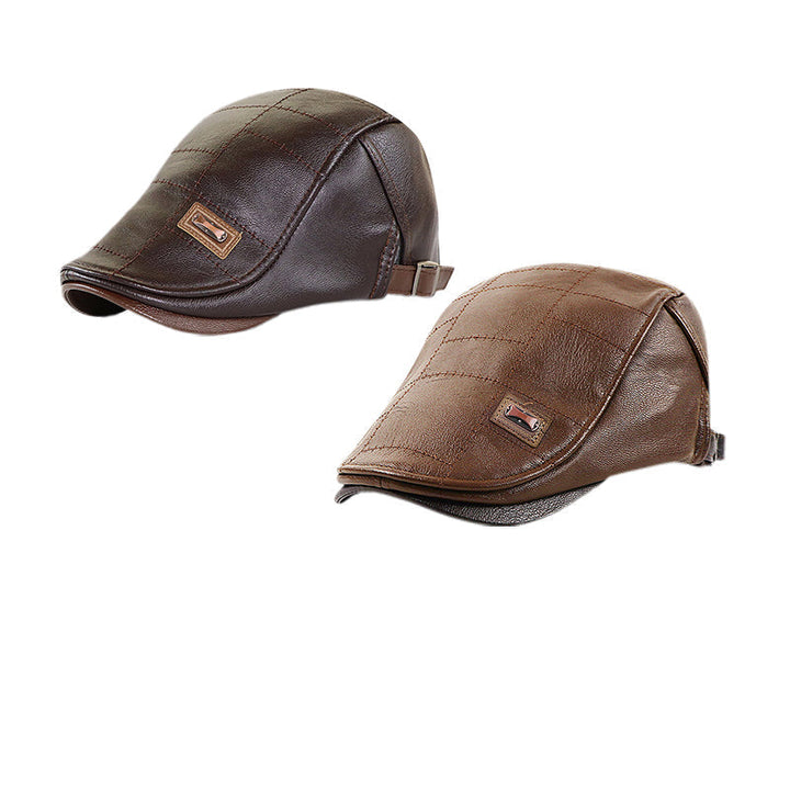 Luvikno | ElderLux Plush Leather Beret | Cozy elegance for a warm winter experience