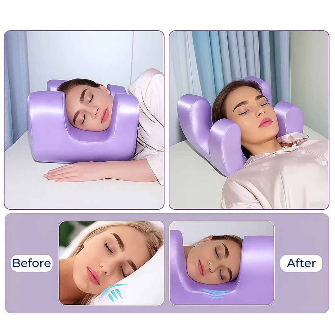 DermSleep | Anti‑Wrinkle Beauty Pillow – Kjølende Minne Skum – Ergonomisk Kontur – Hudpleie Støtte – Side- og Ryggsovende Luvikno