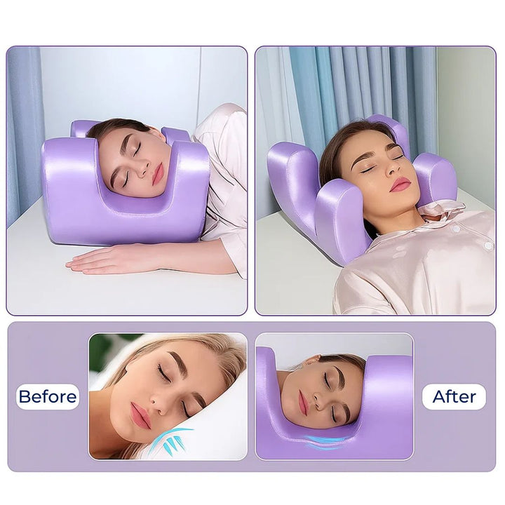 DermSleep | Anti‑Wrinkle Beauty Pillow – Kjølende Minne Skum – Ergonomisk Kontur – Hudpleie Støtte – Side- og Ryggsovende Luvikno