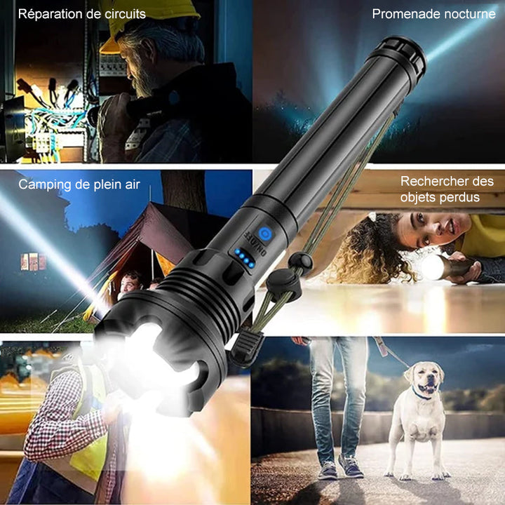 Taktisk oppladbar laser LED lommelykt | luvikno