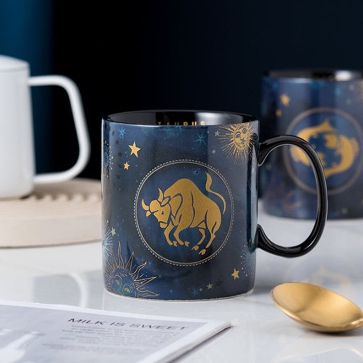 12 Konstellasjoner Krus Kobalt Blå Keramikk Kaffe Krus | Luvikno