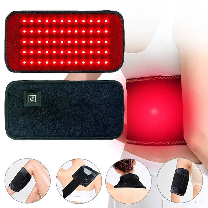 LumiRelief Rødt Lysterapi Belte | for Smertelindring - Betennelsesreduksjon - Muskelgjenoppretting - Rødt Lys for Hudfornyelse Luvikno