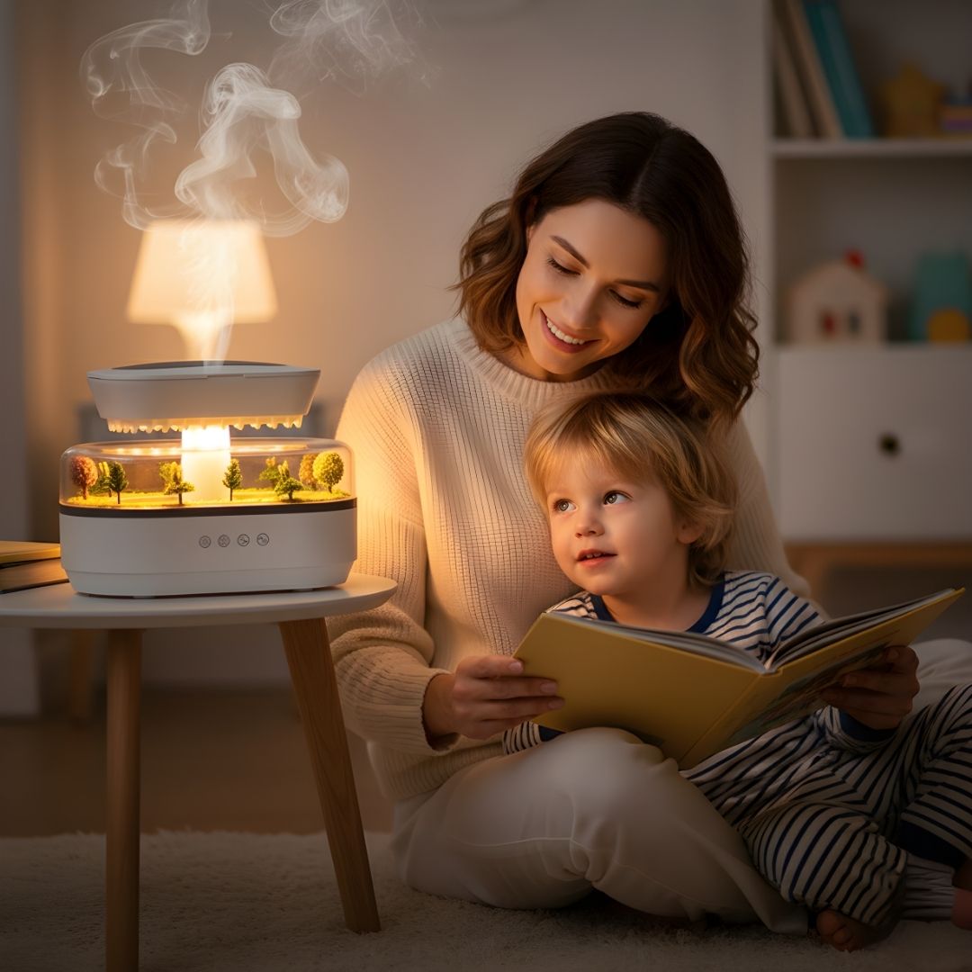 Dry-Air Relief – Stille LED Nattlys – Berolig Hud & Pust – Rolig Avslappende Søvn for Hjem & Soverom Luvikno