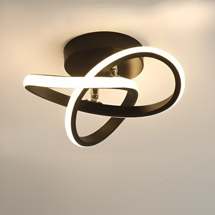 Moderne LED Taklampe 18W | Kreativ Design med 2 Ringer | Energivennlig Belysning for Stue & Kontor 24 cm | Luvikno