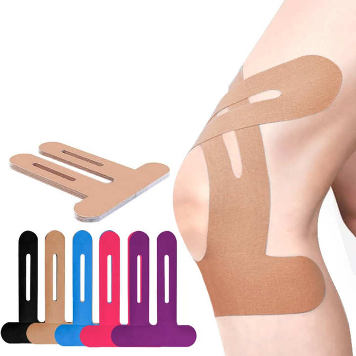Knee Tape FlexiSupport – Prefabrikkert Kinesio-tape for direkte støtte | Luvikno