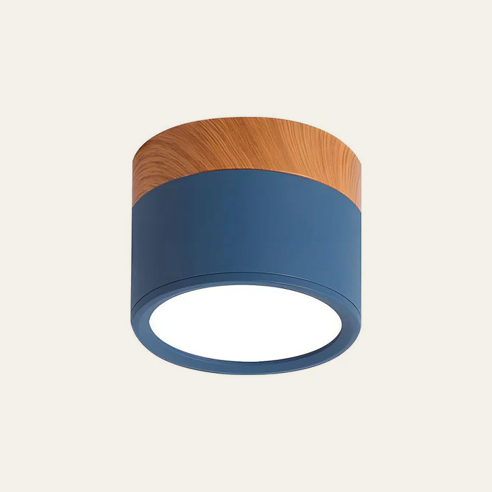 Taklampe med rosa flush trefinish Luvikno