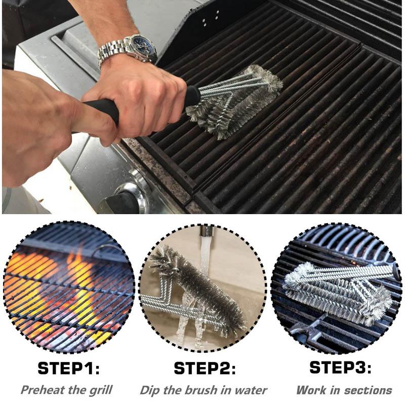 360° Roterbar 18" BBQ Rengjør Grillbørste | Luvikno