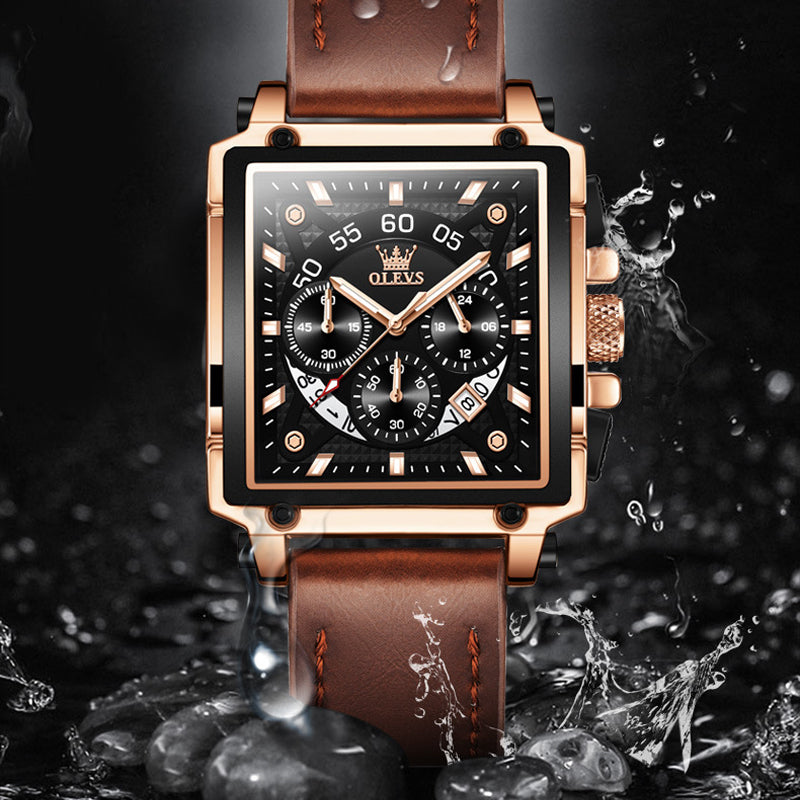Olevs® Luminous Luxury Square Business Automatic Mechanical Watch | Luvikno
