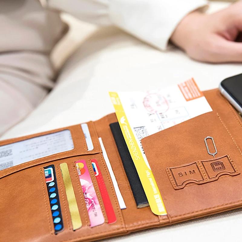 Men's Leather Passport Wallet with RFID Blocking | Luvikno