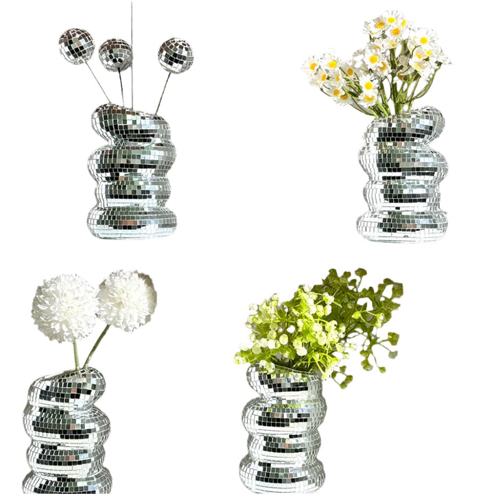 Speilbelagt disco vase med retro sjarm og moderne stil Luvikno