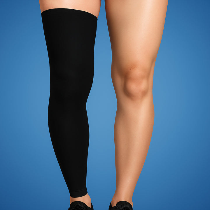 FlexiRelief | Full Leg Compression Sleeve – Knee Support – Graduert Trykk – Smertelindring – Gjenoppretting – Hevelse Reduksjon Luvikno