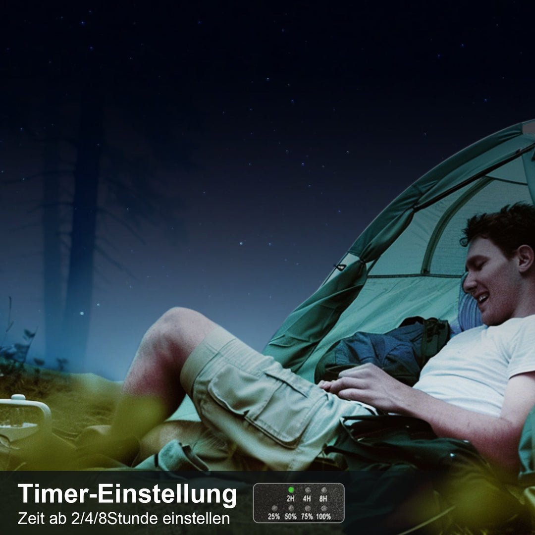 Bærbar solcelle campingvifte LED-lampe | Luvikno