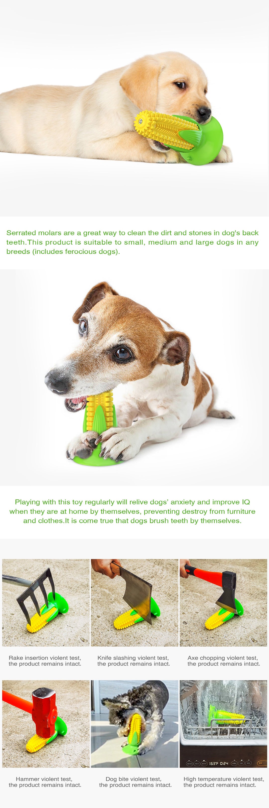 Suggesjons-koppe Mais Pipende Hund Tannbørste / For Hunder Luvikno