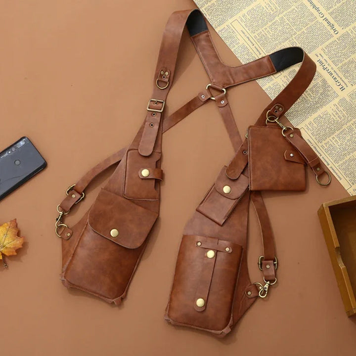 Medieval Steampunk skulderveske med retro stropp | Luvikno