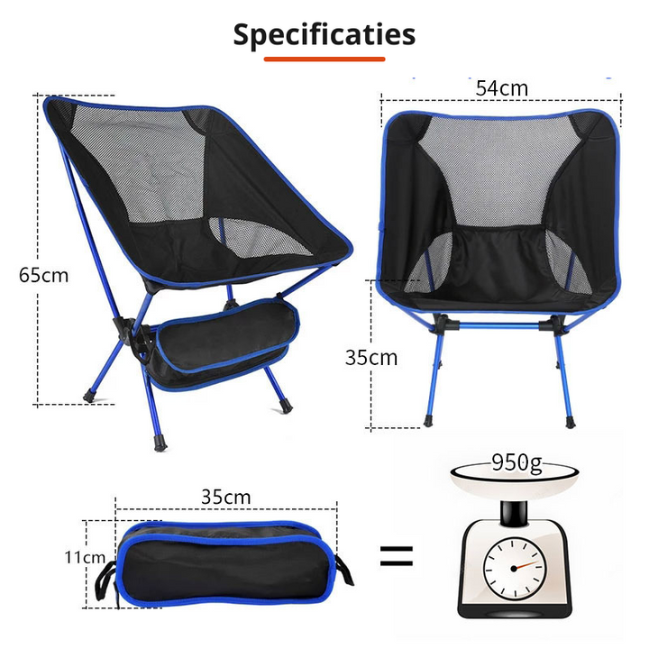 MoonFold Stol - Kompakt Sammenleggbar Stol for Utenfor Luvikno