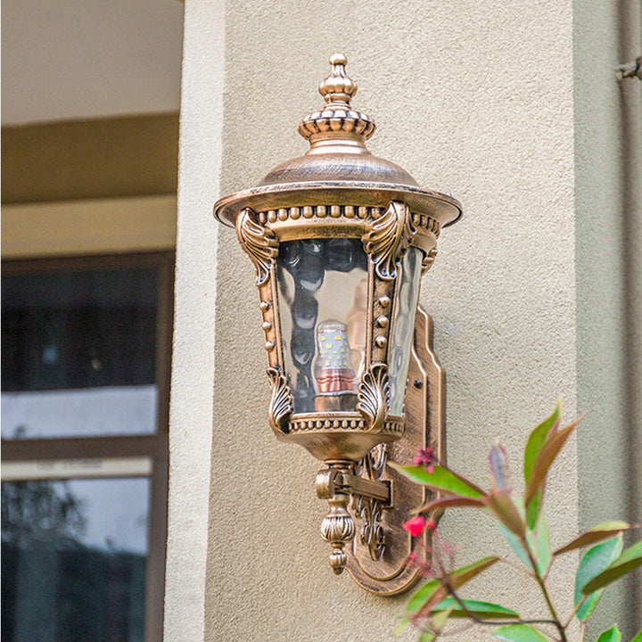 Utendørs Vintage Glass Vegg Lantern Lys Luvikno