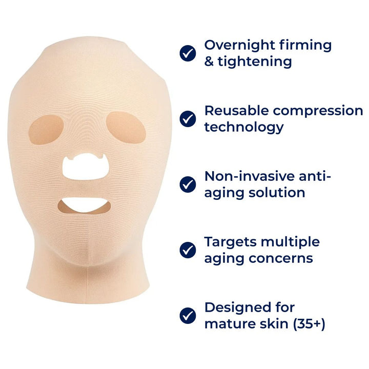 FirmLift | Anti‑Wrinkle Face Lift Mask – Reusable Compression – Soft Ergonomic Fit – Overnight Firming & Tightening for Mature Skin Luvikno