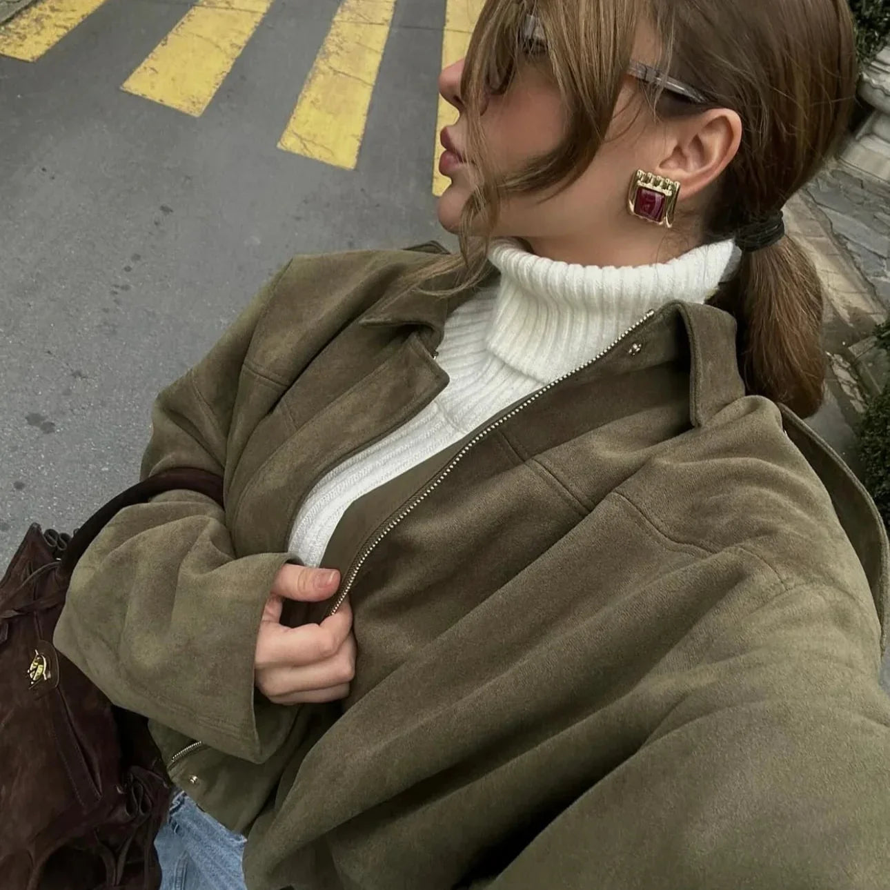 Luvik | Ylikoko takki - Pehmeä mokkivuori - Täysin vuorattu - Kaki