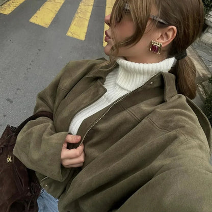 Luvik | Ylikoko takki - Pehmeä mokkivuori - Täysin vuorattu - Kaki