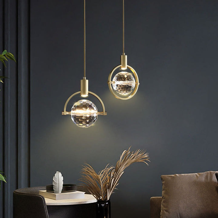 Luvikno | CrystalChic Pendellampe - Ringformet LED Taklampe med Funklende Krystaller