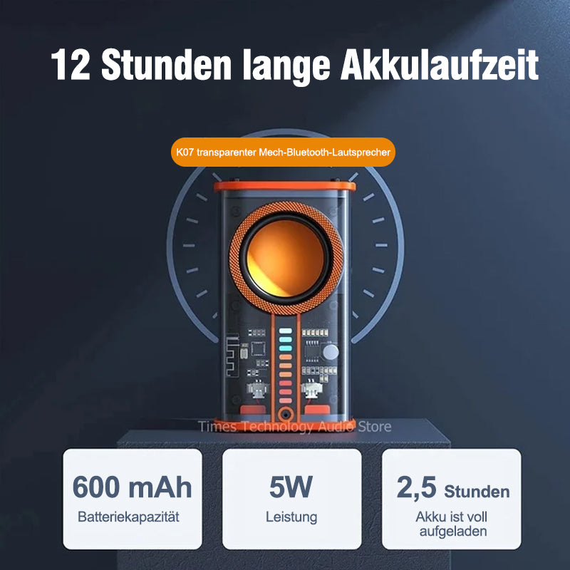 Transparent trådløs Mecha Bluetooth-høyttaler | Luvikno