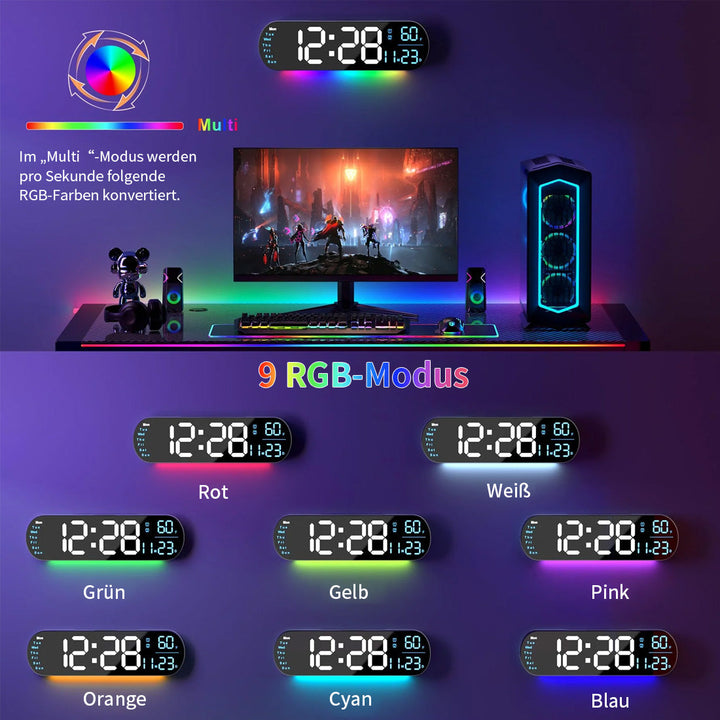 Saker multifunksjonell klokke med LED-skjerm | Luvikno