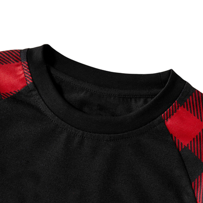 Luvik | "Family Christmas 2025" Suloinen Printti Musta & Punainen Ruudullinen Joulupaita