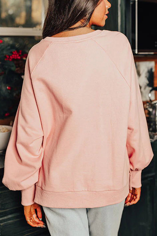 Luvik | Joulun piparkakkumies paljetit pitkähihainen collegepaita